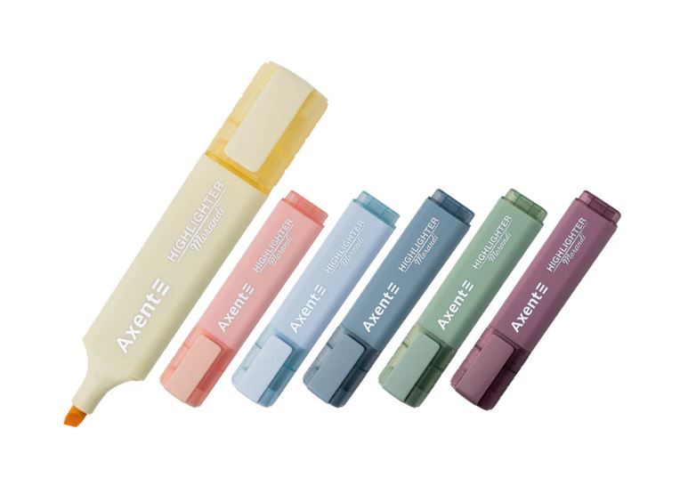 Маркер Highlighter Axent Morandi 2537-A, 1-5 мм клиноподібний, асорті. Фото 2