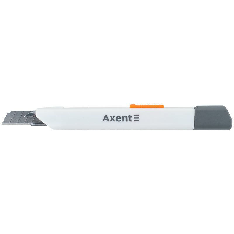 Ніж канцелярський Axent 6607-A, з металевими направляючими, лезо 9 мм, білий. Фото 2