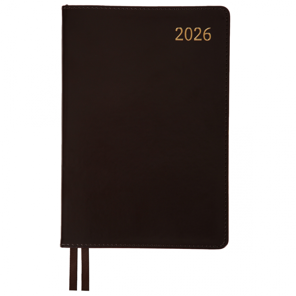 Щоденник датований 2026 Leo Planner ф. А5 Aldento інтегральний, темно-коричневий, 368 сторінок 252673