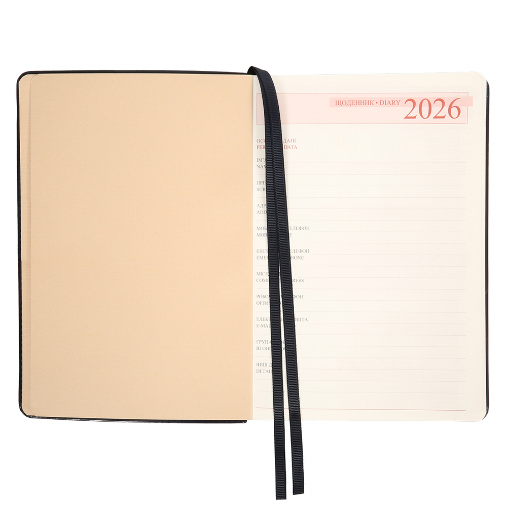 Щоденник датований 2026 Leo Planner ф. А5 Aldento інтегральний, темно-синій, 368 сторінок 252672. Фото 4