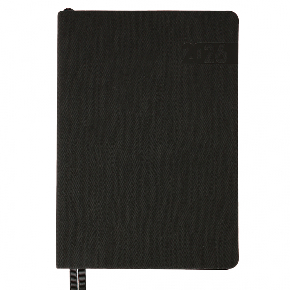 Щоденник датований 2026 Leo Planner ф. А5 "Boss", м'який, чорний, 368 сторінок