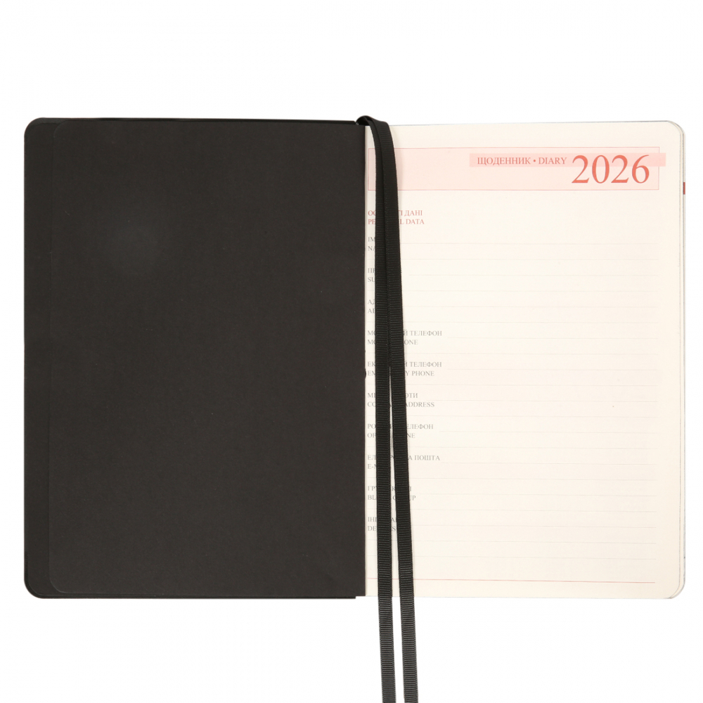 Щоденник датований 2026 Leo Planner ф. А5 "Boss", м'який, чорний, 368 сторінок. Фото 4