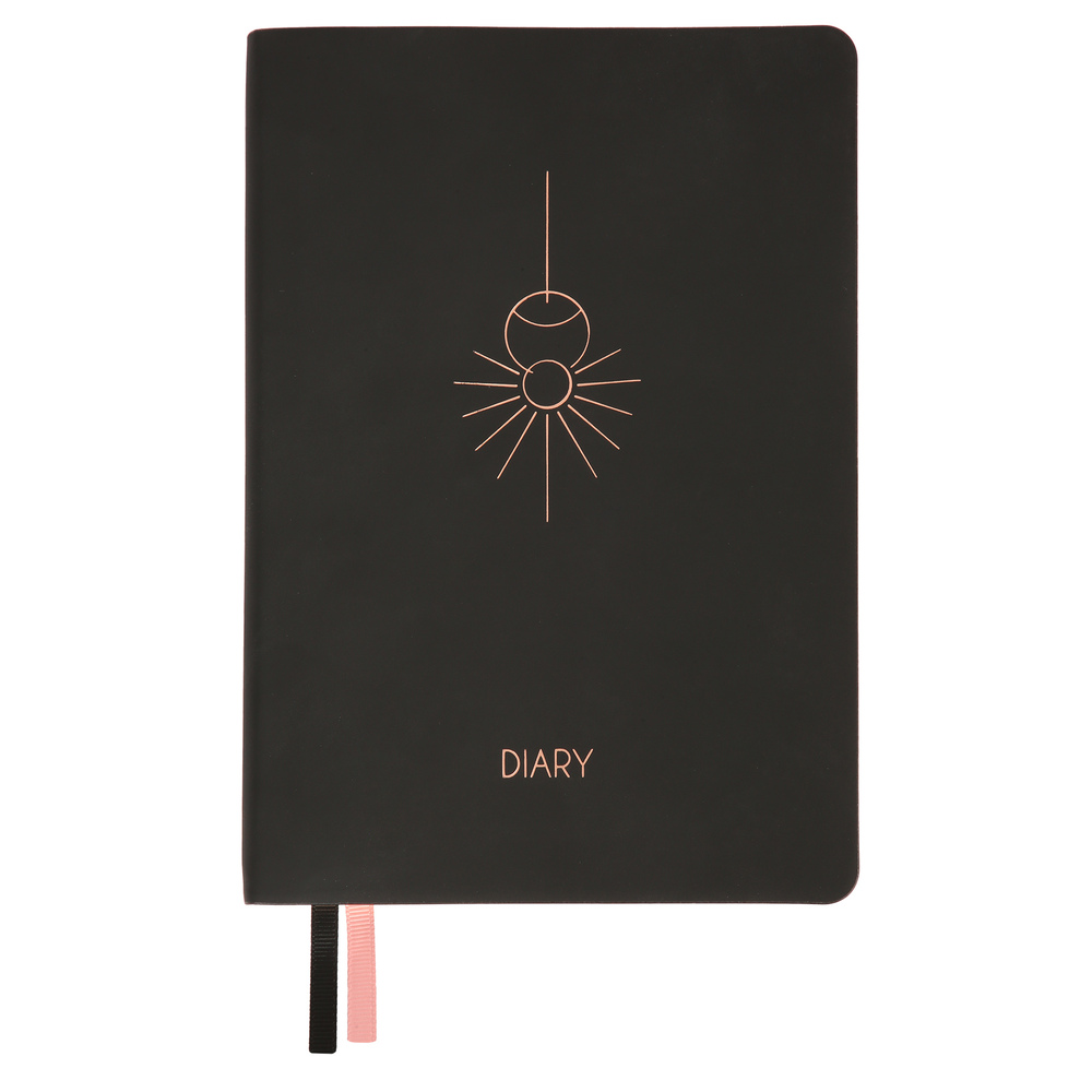 Щоденник Leo Planner недатований А5 160 акрушів в лінію та крапку Hypnotic м'який чорний 252703