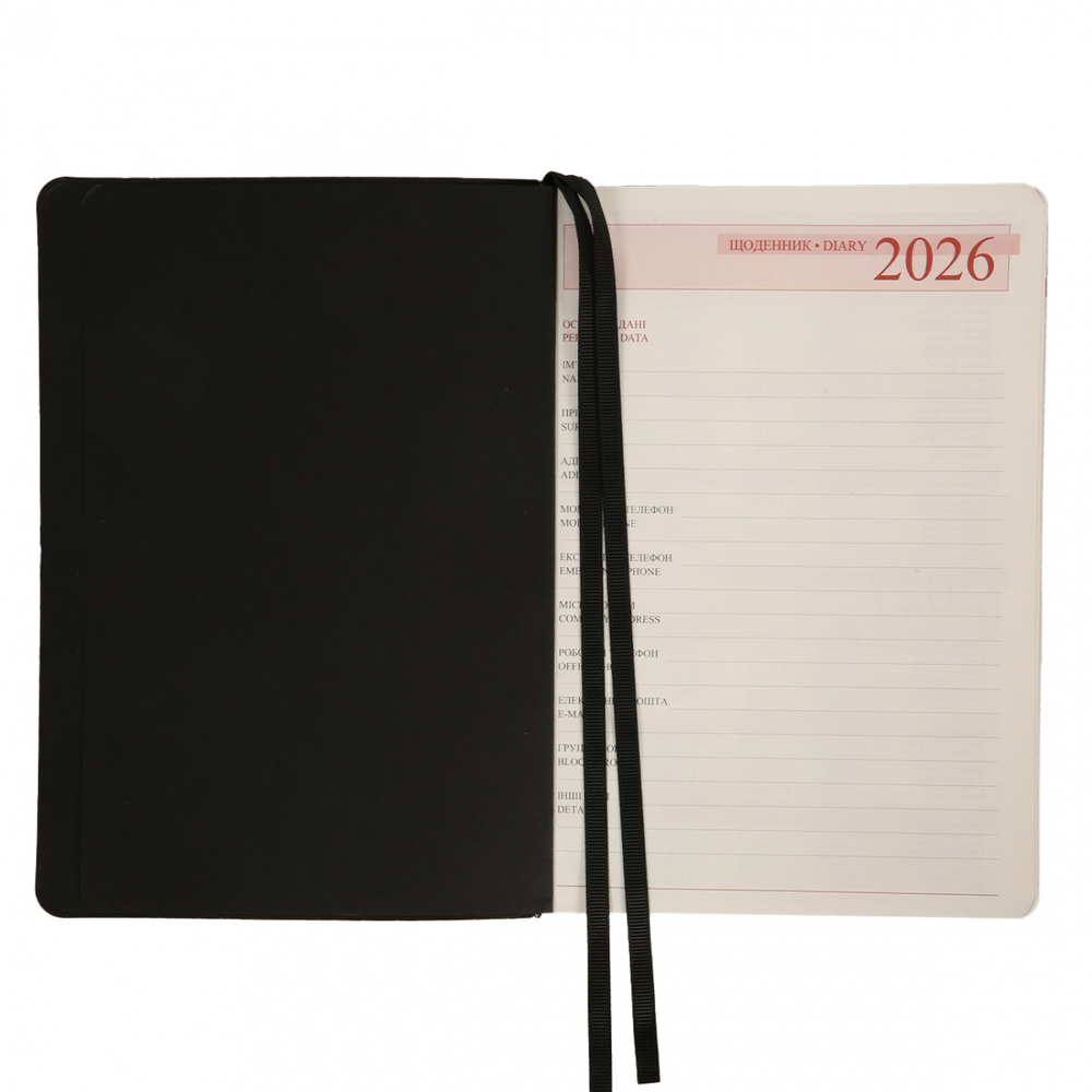 Щоденник датований 2026 Leo Planner ф. А5 "Enigma", м'який, чорний, 368 сторінок. Фото 4