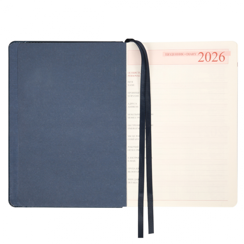 Щоденник датований 2026 Leo Planner ф. А5 "Legacy", твердий, синій, 368 сторінок. Фото 5