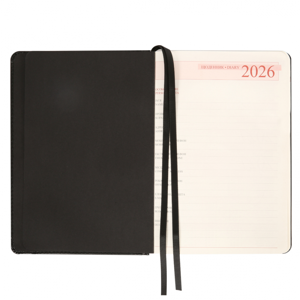 Щоденник датований 2026 Leo Planner ф. А5 "Legacy", твердий, чорний, 368 сторінок. Фото 5