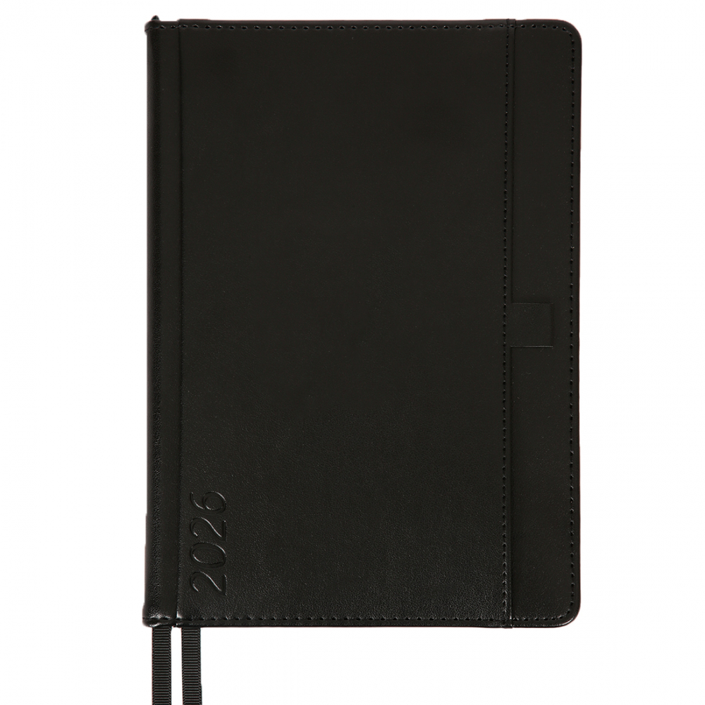 Щоденник датований 2026 Leo Planner ф. А5 "Legacy", твердий, чорний, 368 сторінок