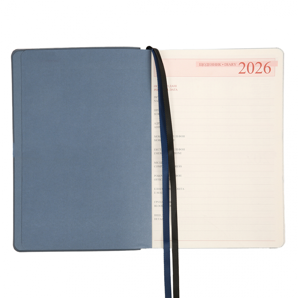 Щоденник датований 2026 Leo Planner ф. А5 "Urban", м'який, сірий, 368 сторінок. Фото 4