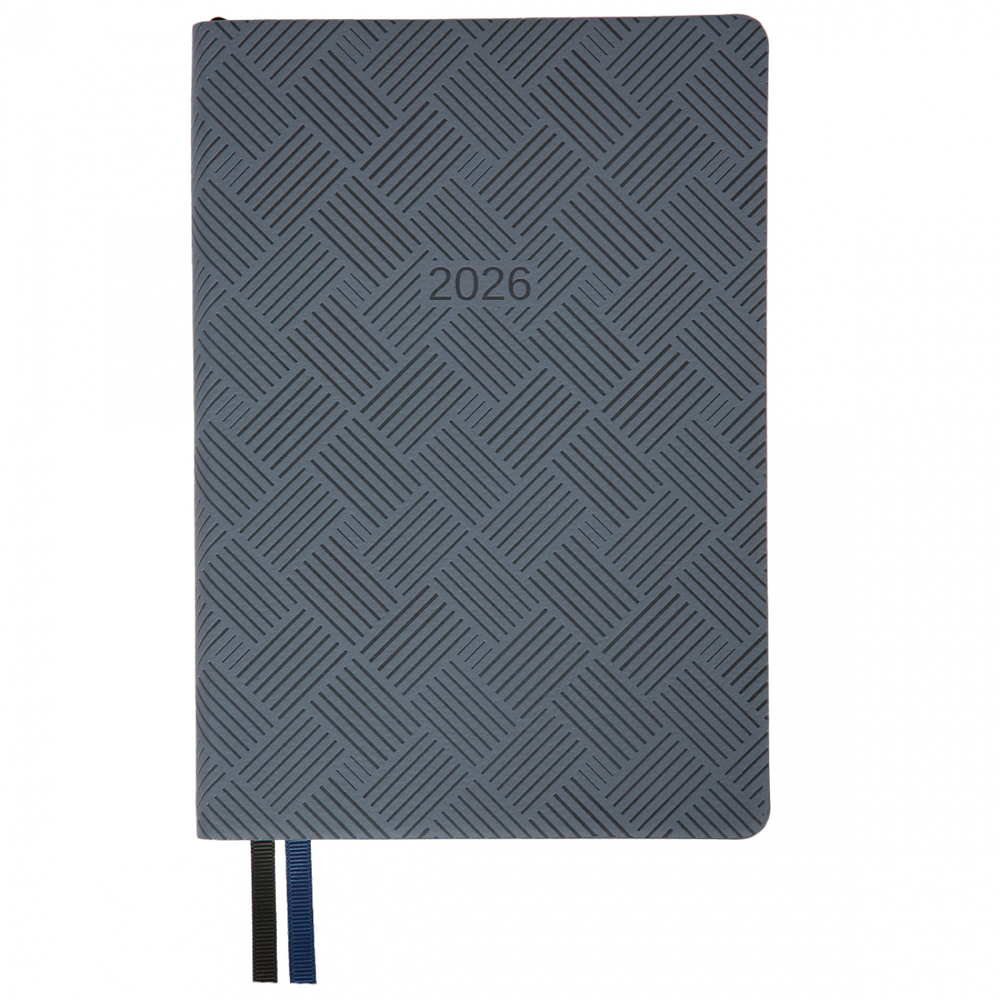 Щоденник датований 2026 Leo Planner ф. А5 "Urban", м'який, сірий, 368 сторінок