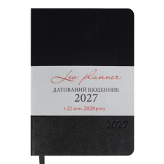 Щоденник діловий Leo Planner Velvet А5 датований 2027 м'який чорний 368 сторінок 252722