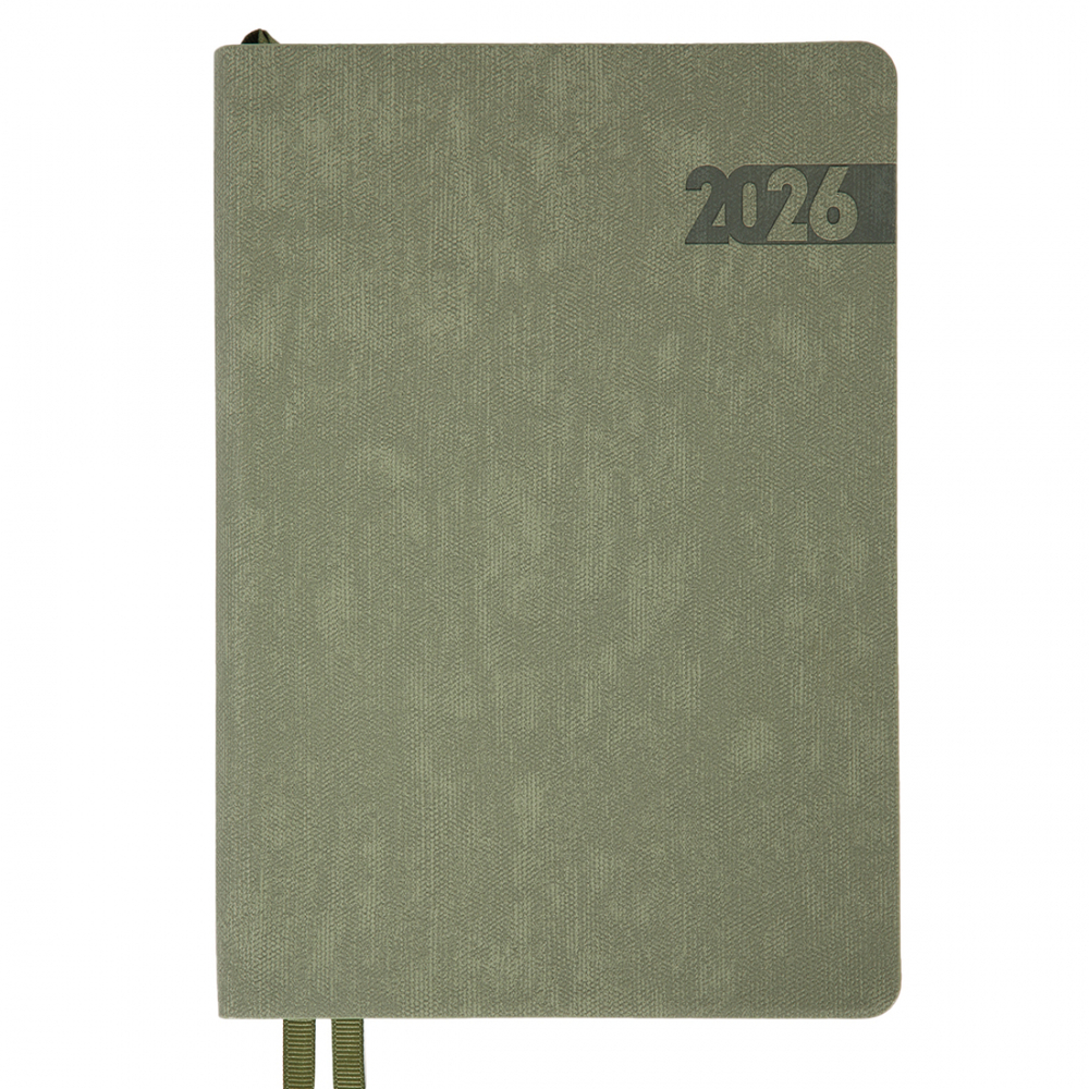 Щоденник датований 2026 Leo Planner ф. А5  "Boss", м'який, хакі, 368 сторінок