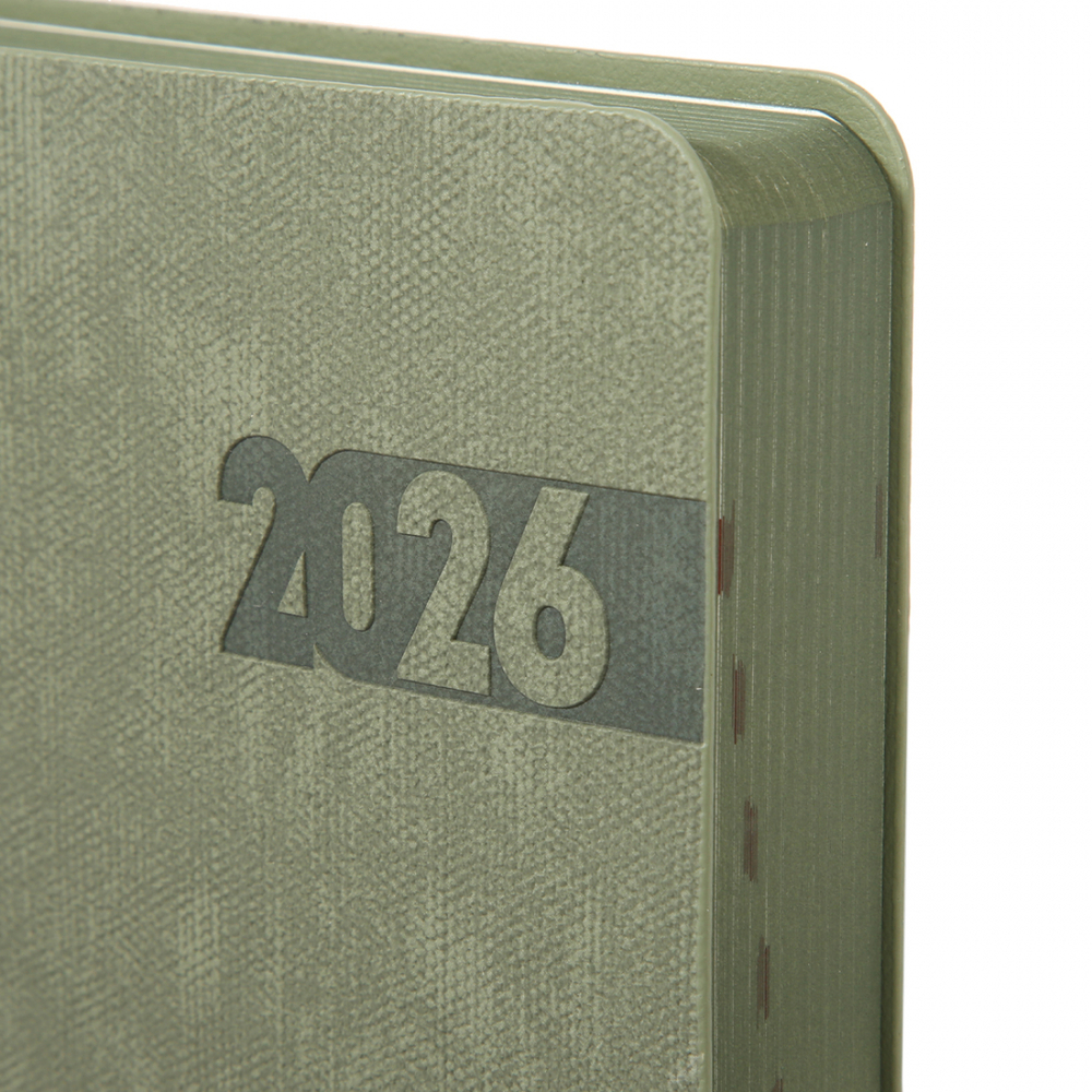 Щоденник датований 2026 Leo Planner ф. А5  "Boss", м'який, хакі, 368 сторінок. Фото 2
