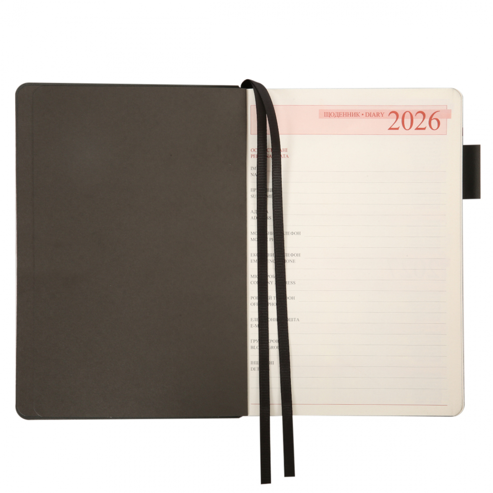 Щоденник датований 2026 Leo Planner ф. А5 "Binario", м'який, графіт, 368 сторінок. Фото 4