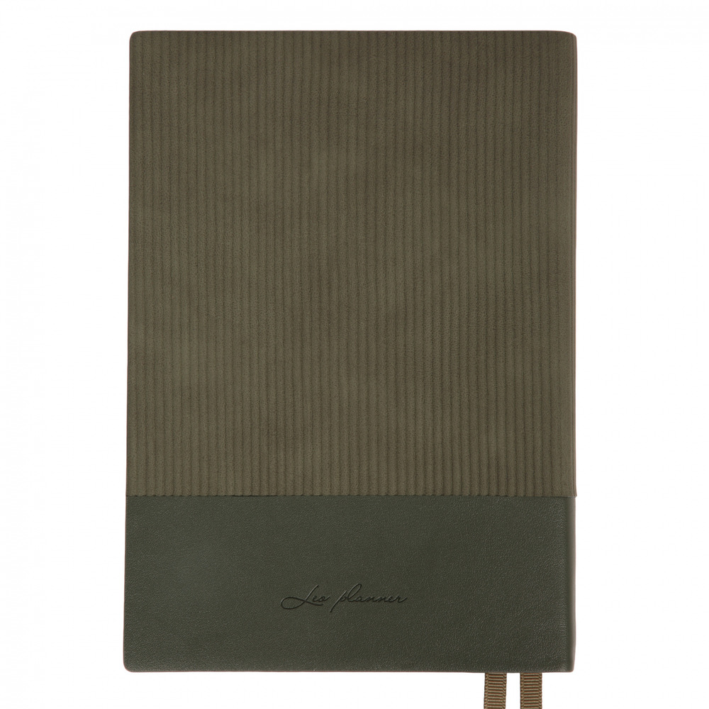 Щоденник датований 2026 Leo Planner ф. А5 "Velvet", м'який, темно-зелений, 368 сторіно