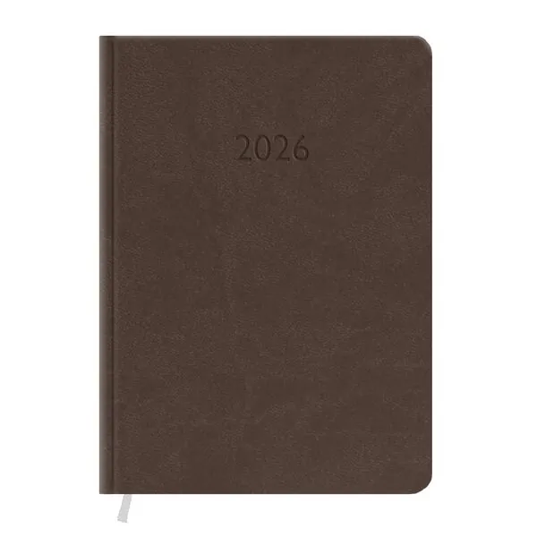 Щоденник датований Поліграфіст 2026 ф.А6 Vivella, 160 арк., лінія, обкл. шт.шк. коричневий. Фото 2