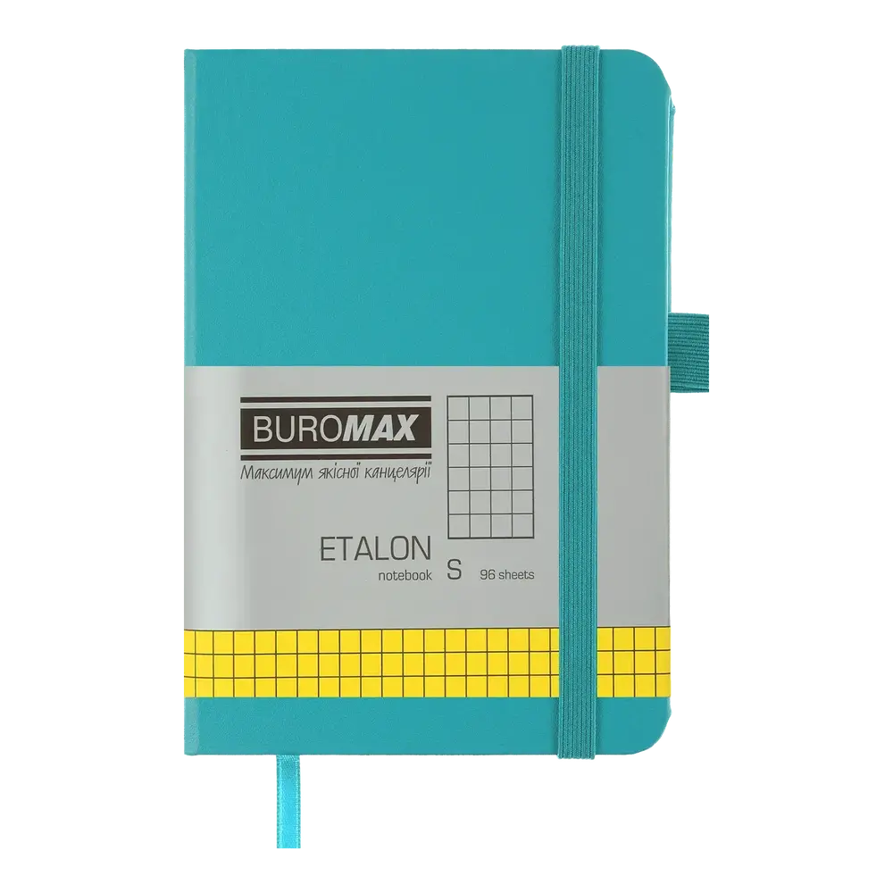 Записна книга Buromax Etalon 95x140 мм 96 аркушів в клітинку бірюзовий BM.296160-06
