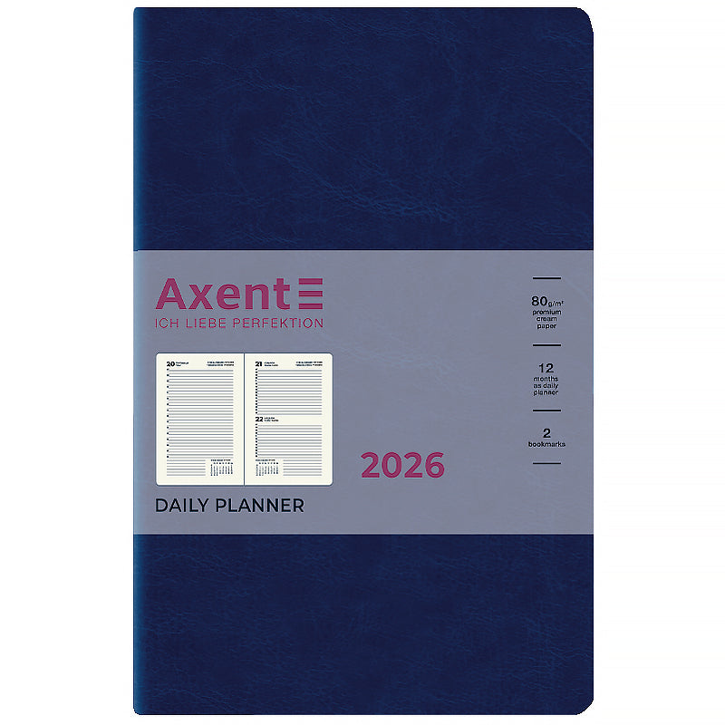Щоденник датований 2026 Axent ф. А5 Partner City Soft, синій. Фото 2