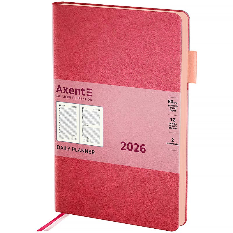 Щоденник датований 2026 Axent ф. А5 Partner Soft Muse, рожевий
