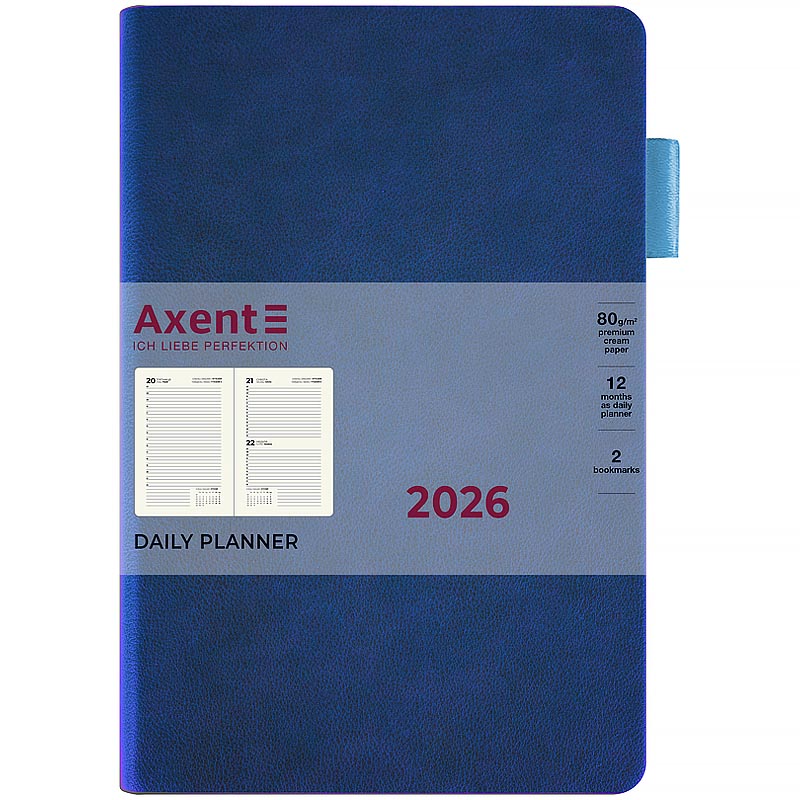 Щоденник датований 2026 Axent ф. А5 Partner Soft Muse, синій. Фото 2
