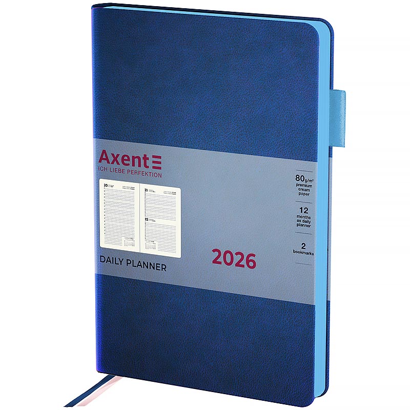 Щоденник датований 2026 Axent ф. А5 Partner Soft Muse, синій
