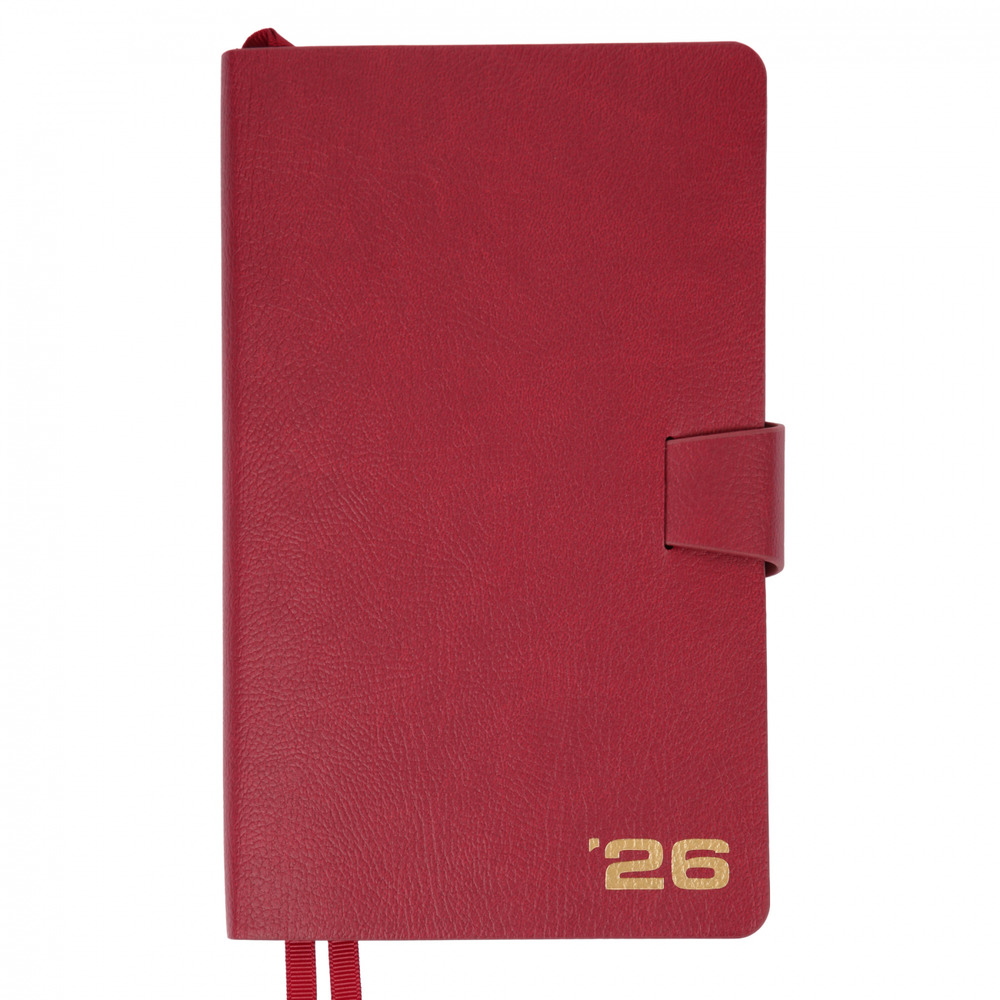 Щоденник датований 2026 Leo Planner 12х20 см "Alpha", м'який, бордовий, 352 сторінки