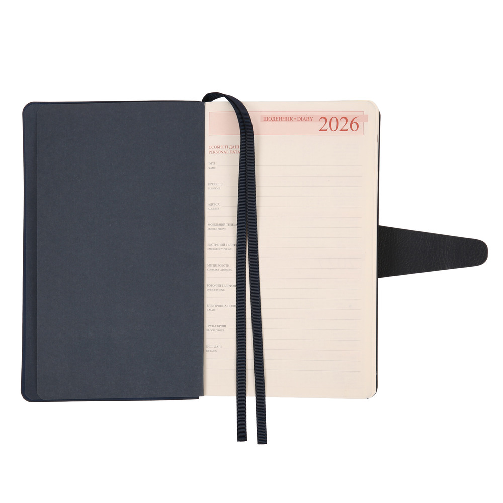 Щоденник датований 2026 Leo Planner 12х20 см "Alpha", м'який, темно-синій, 352 сторінки. Фото 6