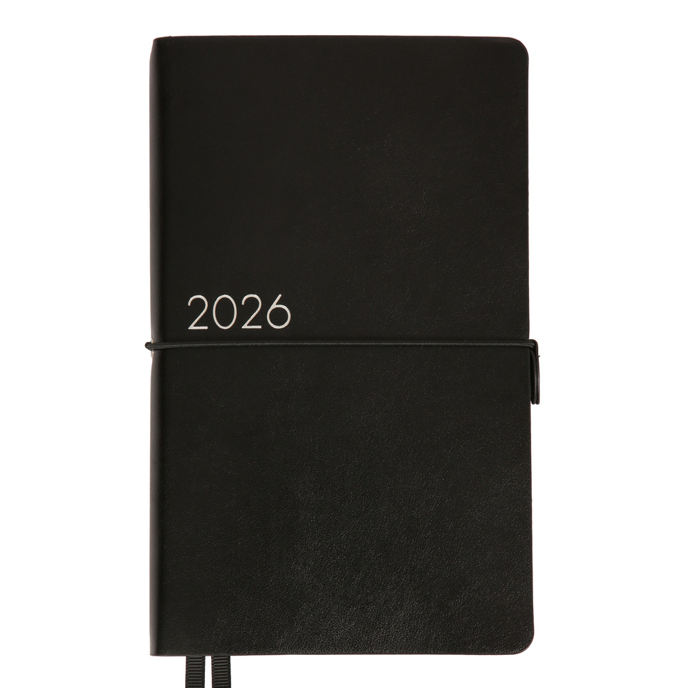 Щоденник датований 2026 Leo Planner 12х20 см "Glory", м'який, чорний, 352 сторінки