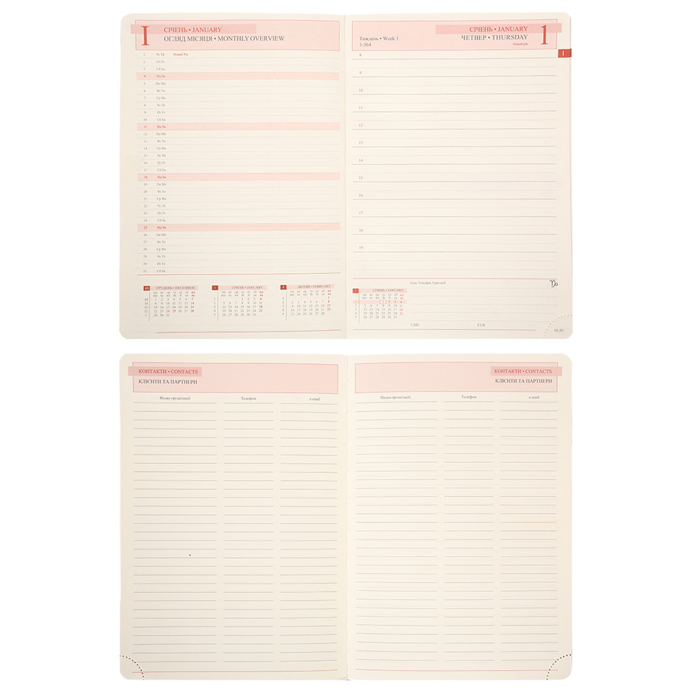 Щоденник датований 2026 Leo Planner ф. А5 "Bloom", твердий, 368 сторінок. Фото 8