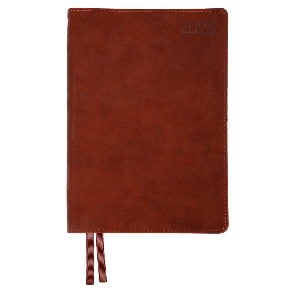 Щоденник датований 2026 Leo Planner ф. А5 "Case", інтегральний, коричневий, 368 сторінок