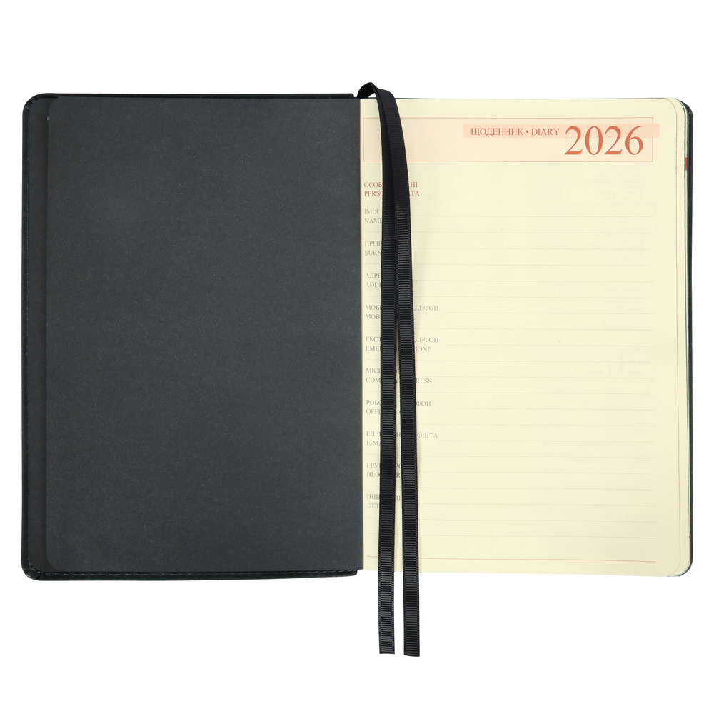 Щоденник датований 2026 Leo Planner ф. А5 "Case", інтегральний, темний смарагд, 368 сторінок. Фото 4