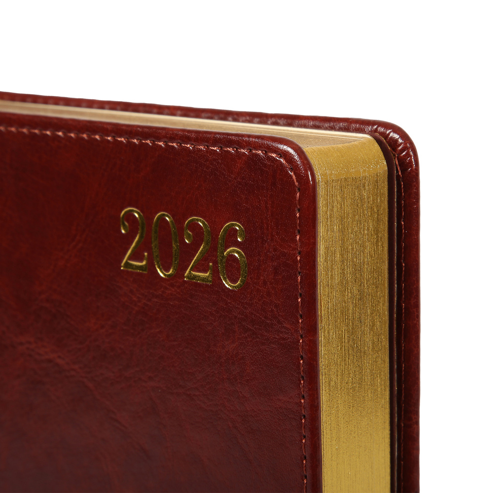 Щоденник датований 2026 Leo Planner ф. А5 "City", твердий, коричневий, 368 сторінок. Фото 2