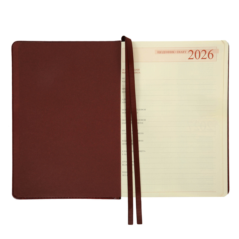 Щоденник датований 2026 Leo Planner ф. А5 "City", твердий, коричневий, 368 сторінок. Фото 5