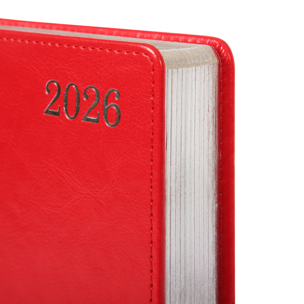 Щоденник датований 2026 Leo Planner ф. А5 "City", твердий, червоний, 368 сторінок. Фото 2