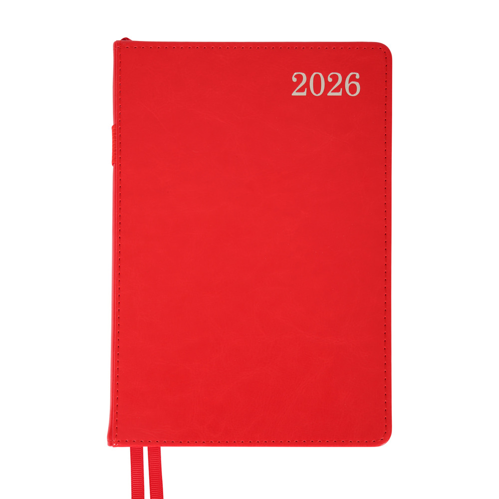 Щоденник датований 2026 Leo Planner ф. А5 "City", твердий, червоний, 368 сторінок