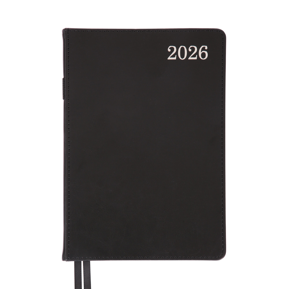 Щоденник датований 2026 Leo Planner ф. А5 "City", твердий, чорний, 368 сторінок