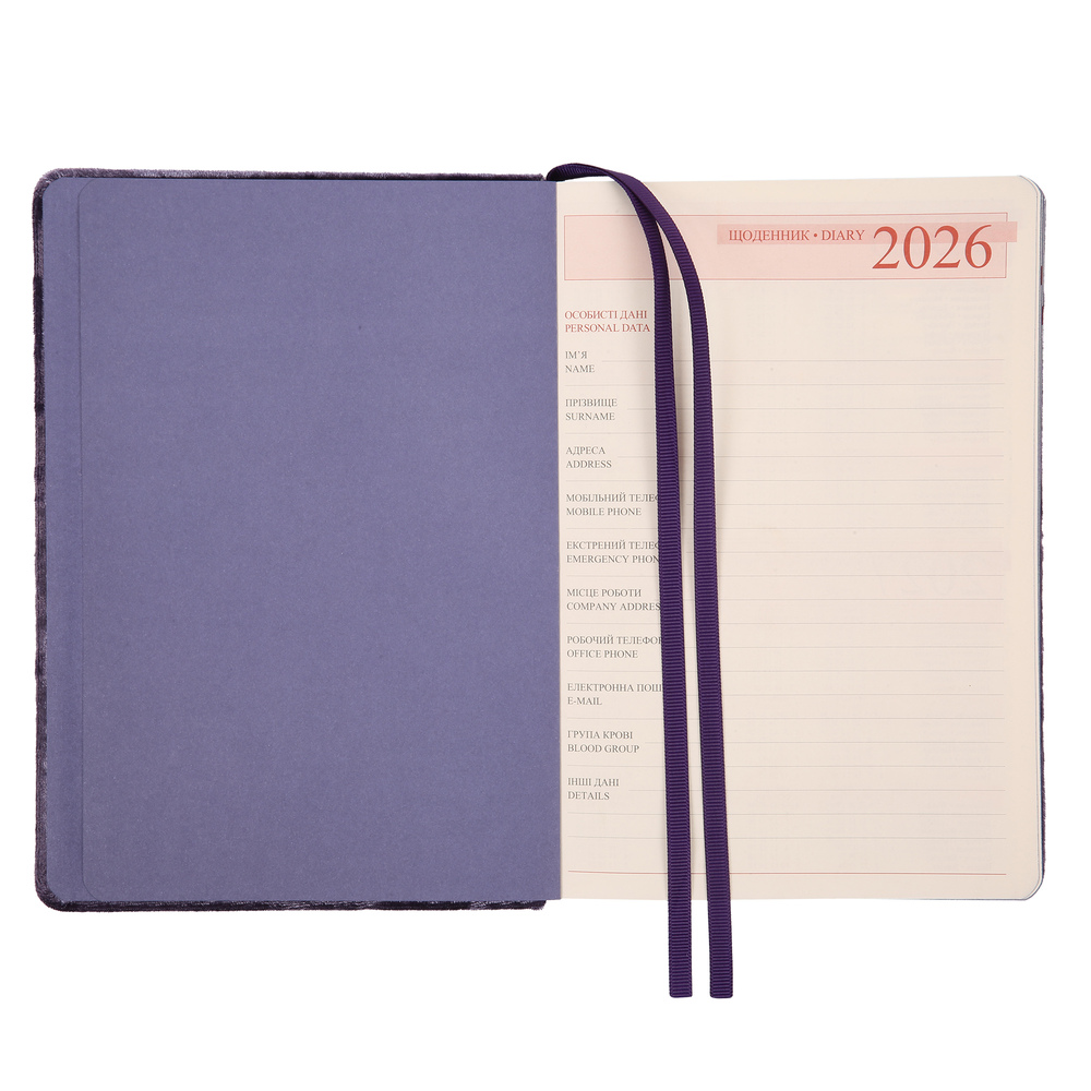 Щоденник датований 2026 Leo Planner ф. А5 "Luna", твердий, синій, 368 сторінок. Фото 6