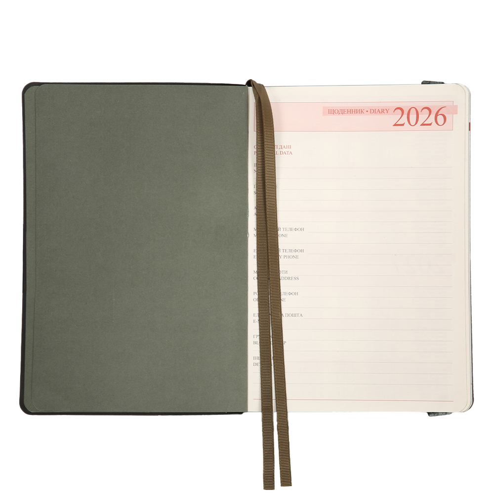 Щоденник датований 2026 Leo Planner ф. А5 "Polo", м'який, графітовий, 368 сторінок. Фото 4