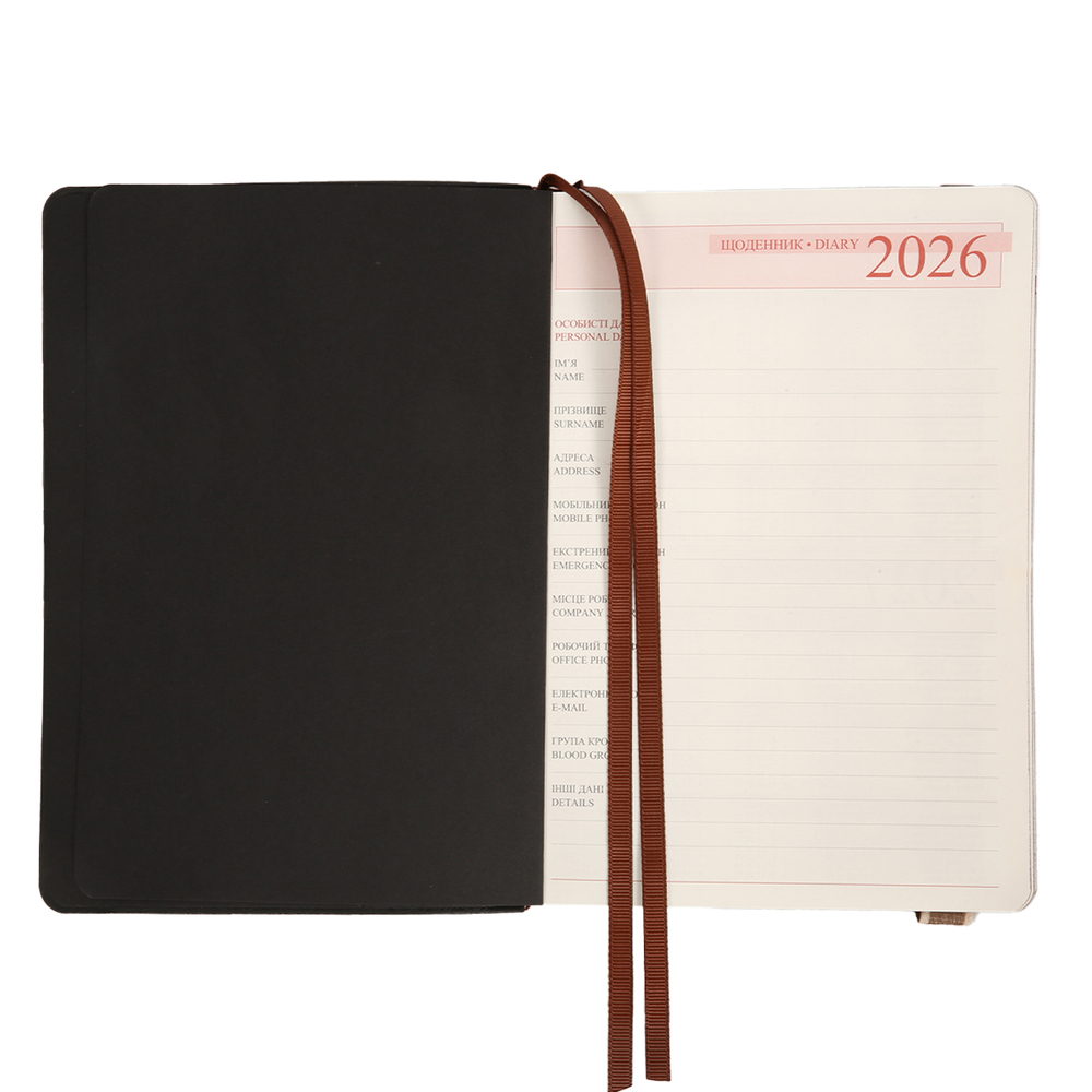 Щоденник датований 2026 Leo Planner ф. А5 "Trend", м'який, чорний, 368 сторінок. Фото 4