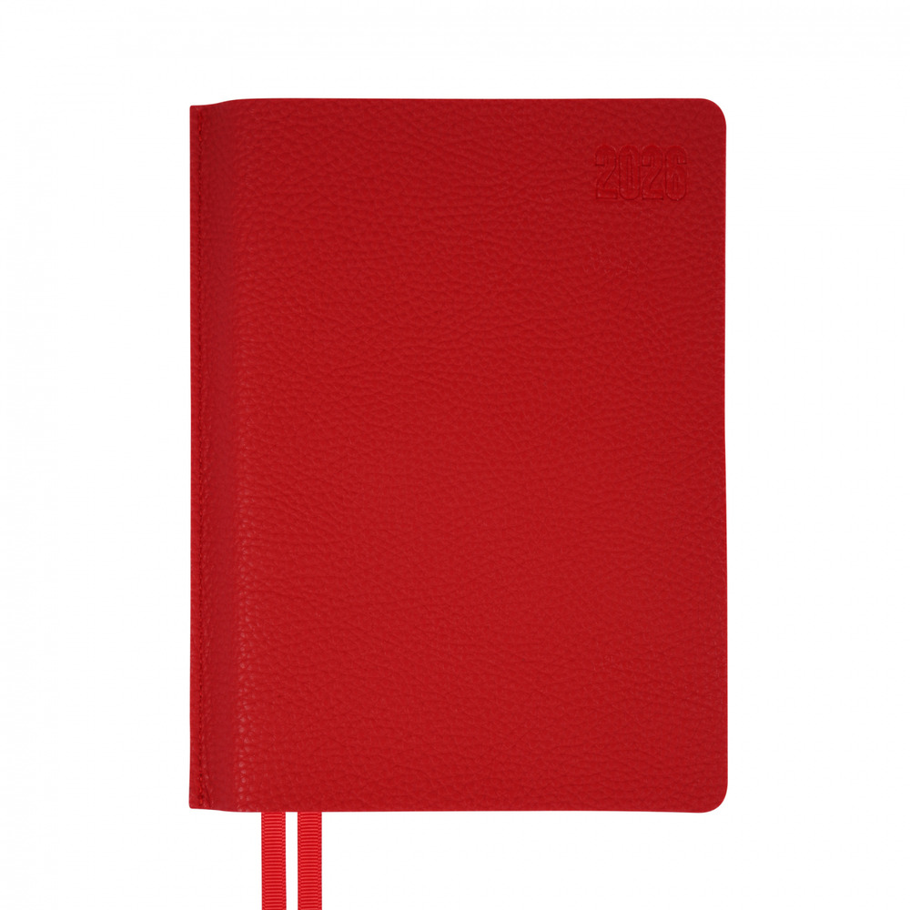 Щоденник датований 2026 Leo Planner ф. А5 "Vitto", м'який, червоний, 368 сторінок