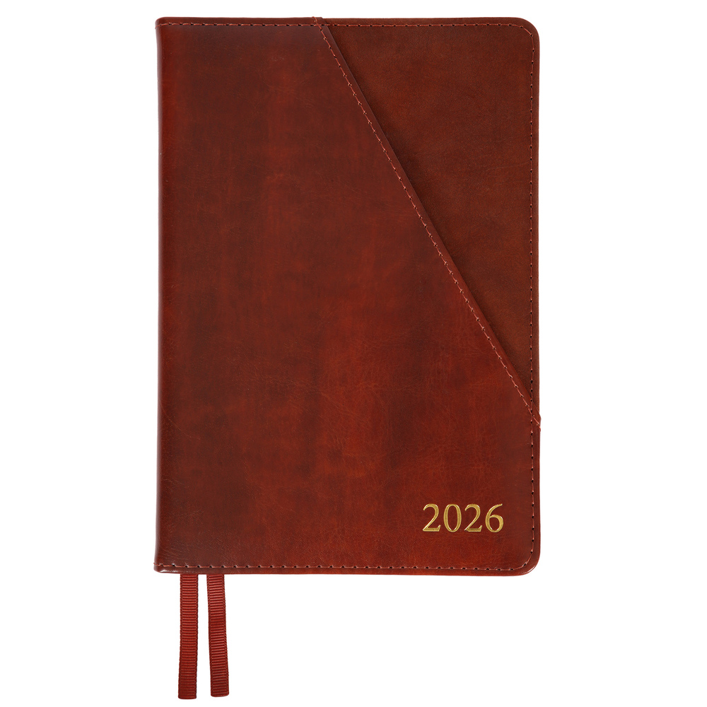 Щоденник датований 2026 Leo Planner ф. А5 "Whisky", твердий, коричневий, 368 сторінок