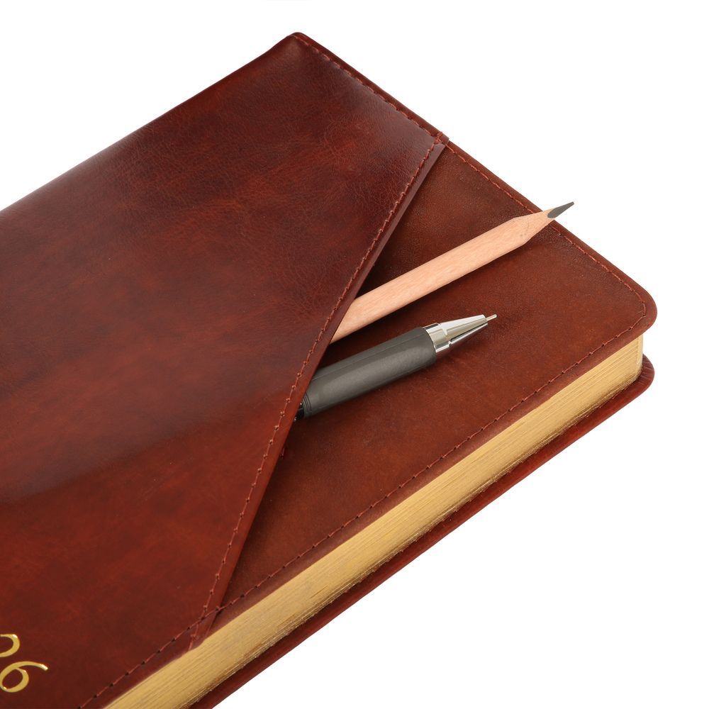 Щоденник датований 2026 Leo Planner ф. А5 "Whisky", твердий, коричневий, 368 сторінок. Фото 3