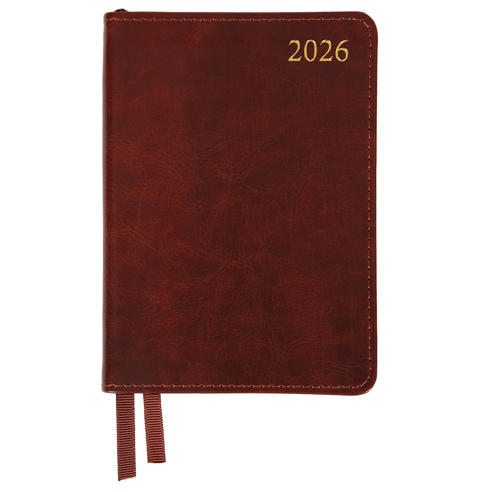 Щоденник датований 2026 Leo Planner ф. А6 "Aldento", інтегральний, коричневий, 352 сторінки