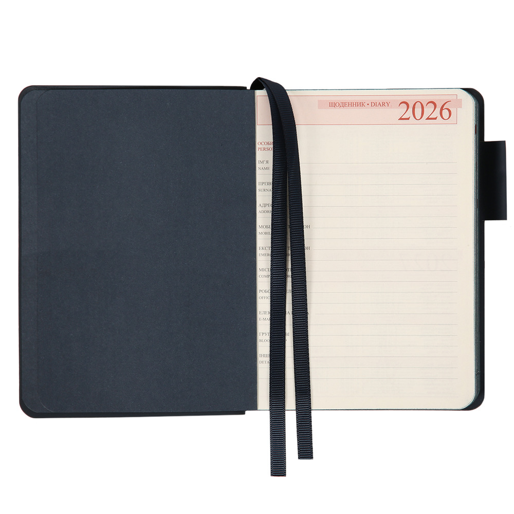 Щоденник датований 2026 Leo Planner ф. А6 "Binario", м'який, синій, 352 сторінки. Фото 3