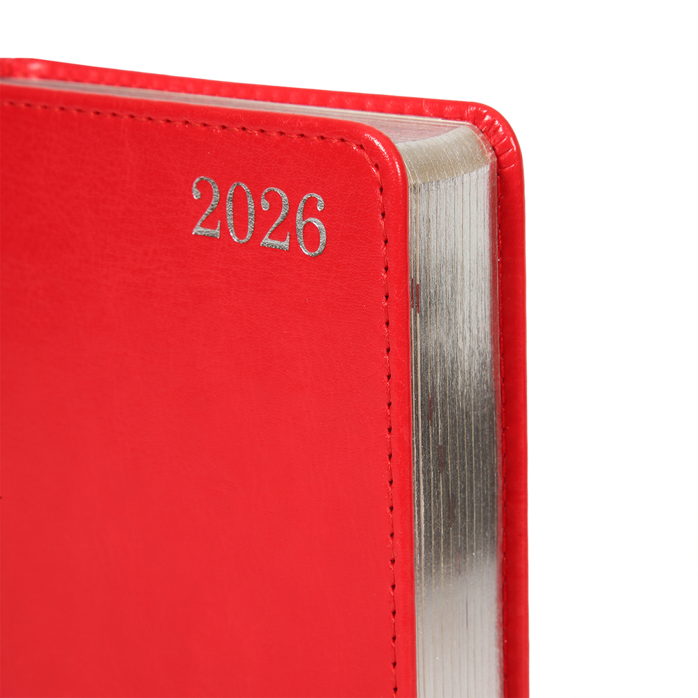 Щоденник датований 2026 Leo Planner ф. А6 "City", твердий, червоний, 352 сторінки. Фото 2