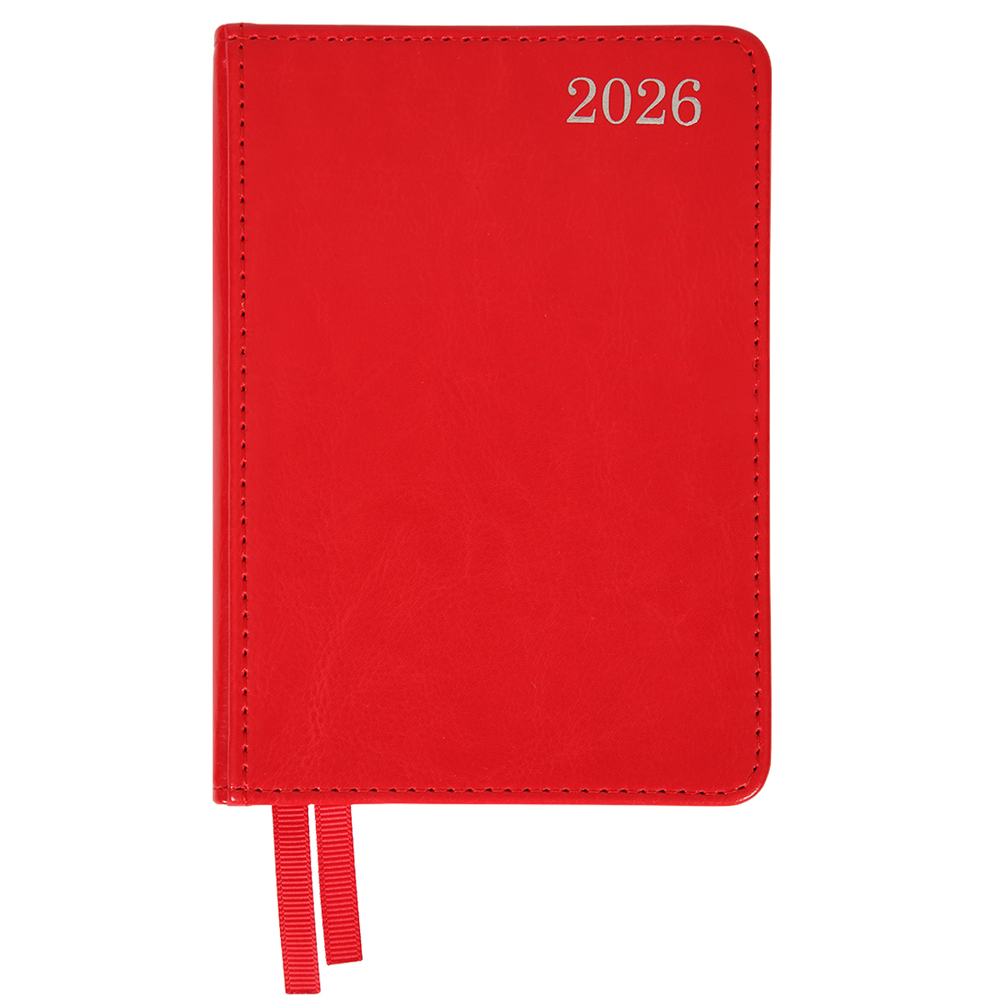 Щоденник датований 2026 Leo Planner ф. А6 "City", твердий, червоний, 352 сторінки