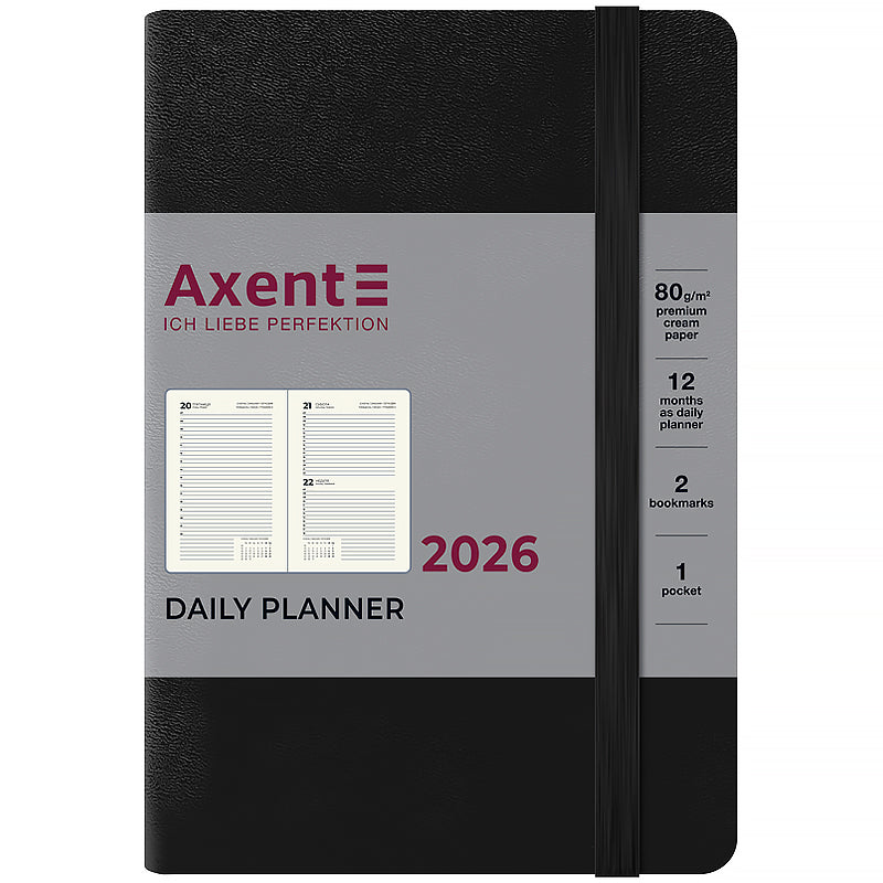 Щоденник датований 2026 Axent ф. А6 Pocket Strong, чорний