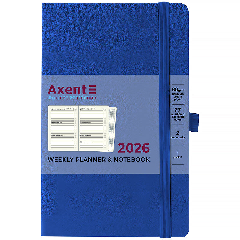 Щотижневик датований 2026 Axent 125*195, Partner Strong, класичний синій. Фото 2