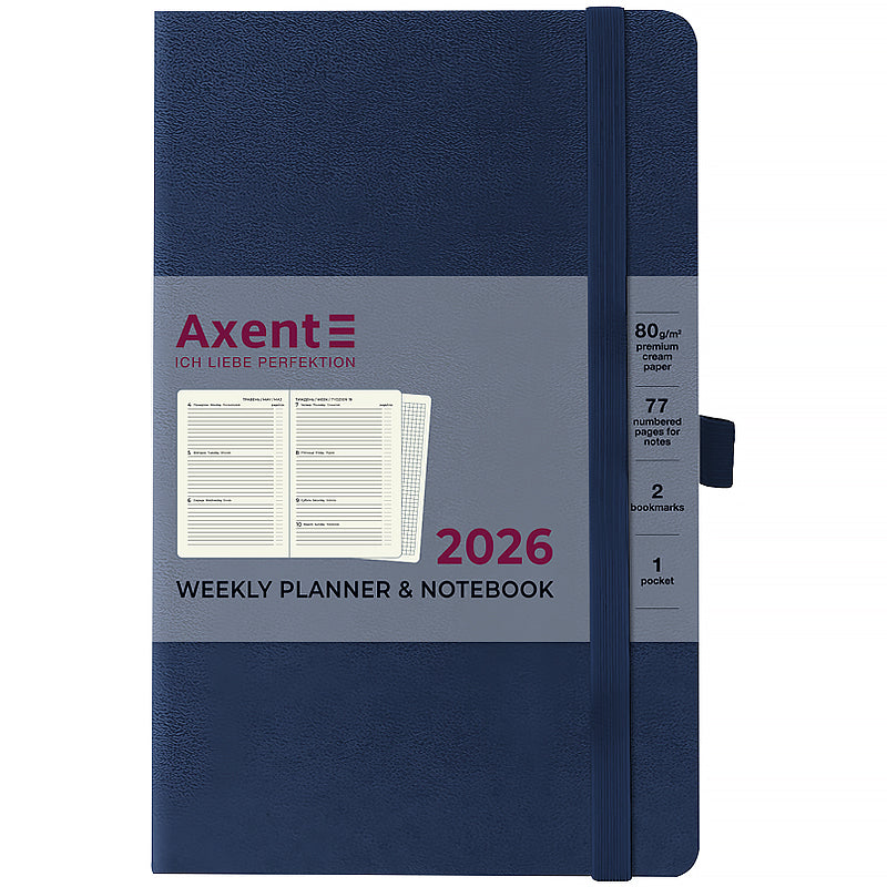 Щотижневик датований 2026 Axent 125*195, Partner Strong, синій. Фото 2