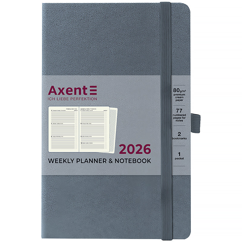 Щотижневик датований 2026 Axent 125*195, Partner Strong, сірий. Фото 2