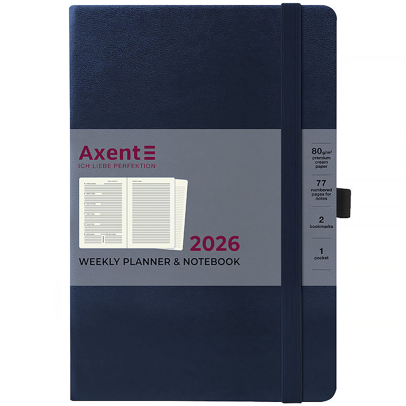 Щотижневик датований 2026 Axent 145*210, Prime Strong, синій. Фото 2